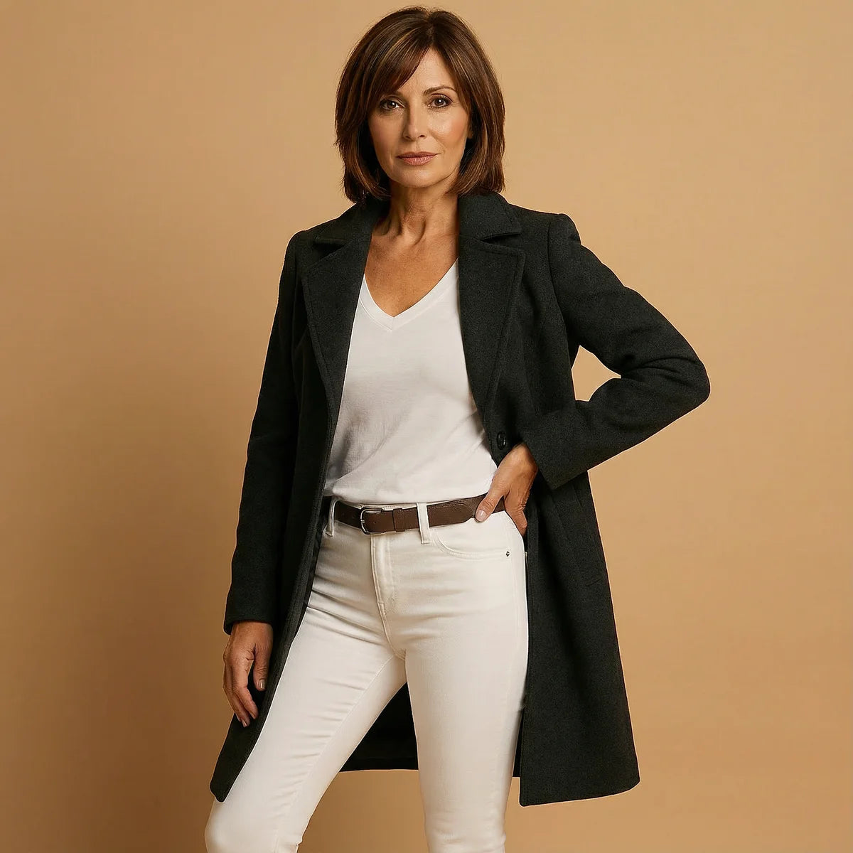 Wool Coat – Brown Classic Straight Cut