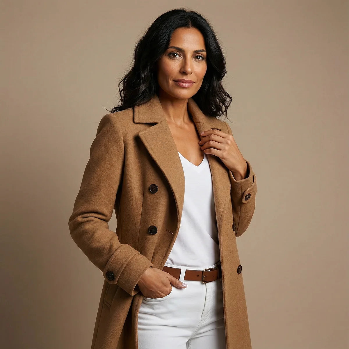 Wool Coat – Brown Classic Straight Cut