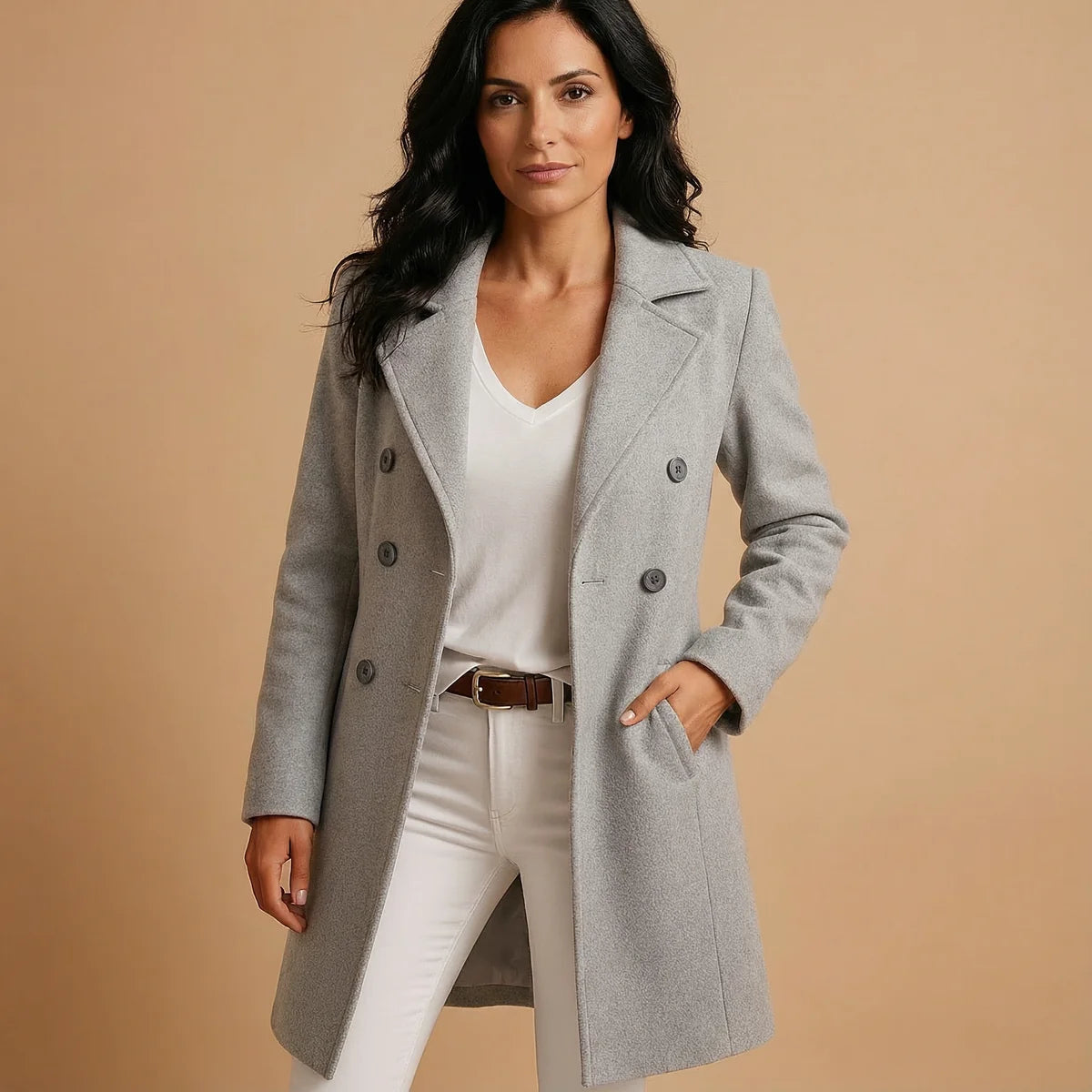 Wool Coat – Brown Classic Straight Cut