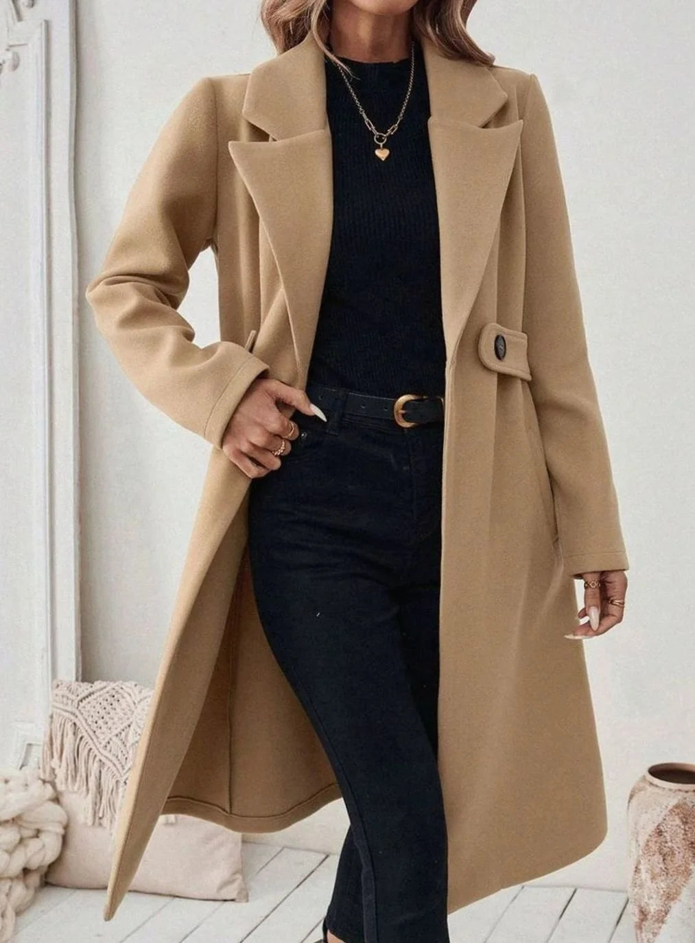 wool coat women long – Gray