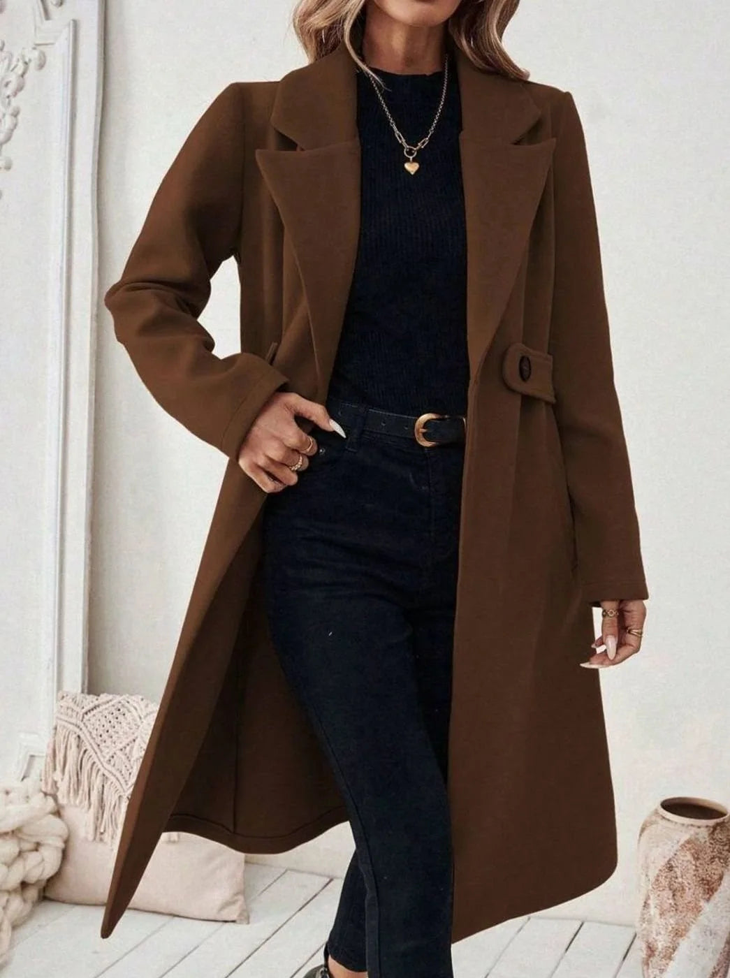 wool coat women long – Gray
