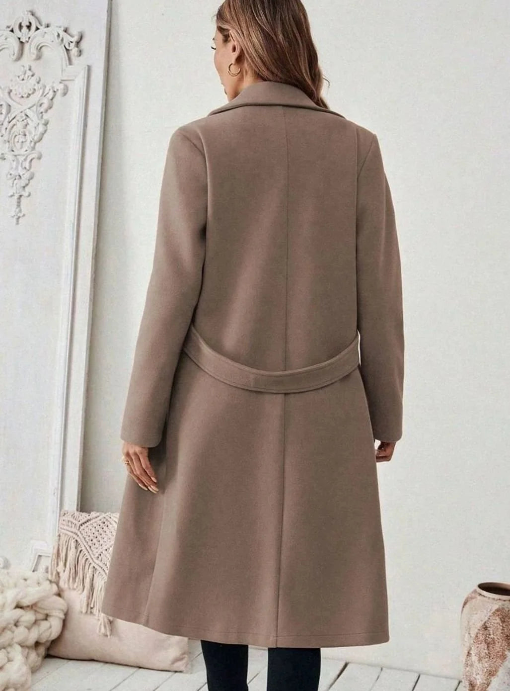 wool coat women long – Gray