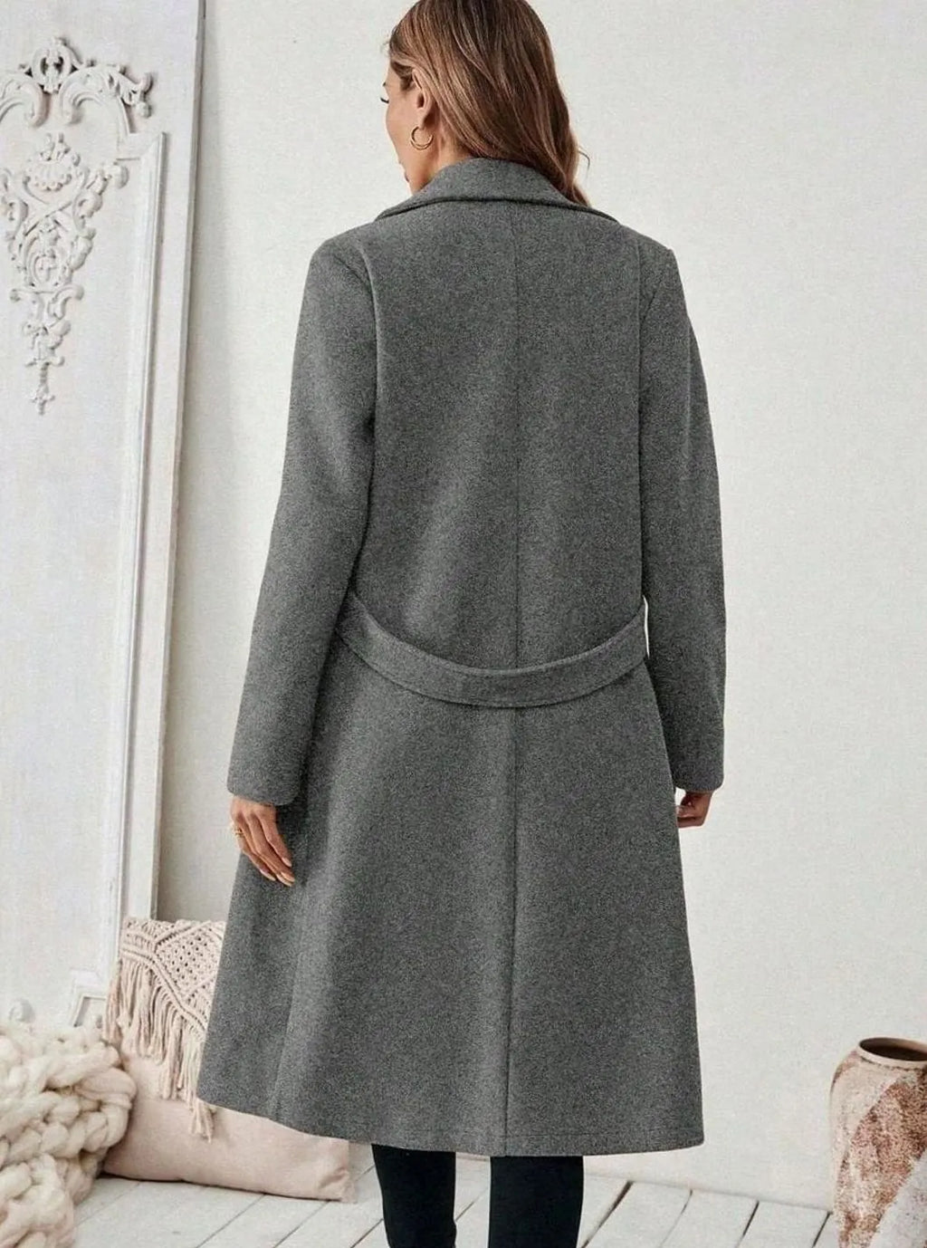 wool coat women long – Gray