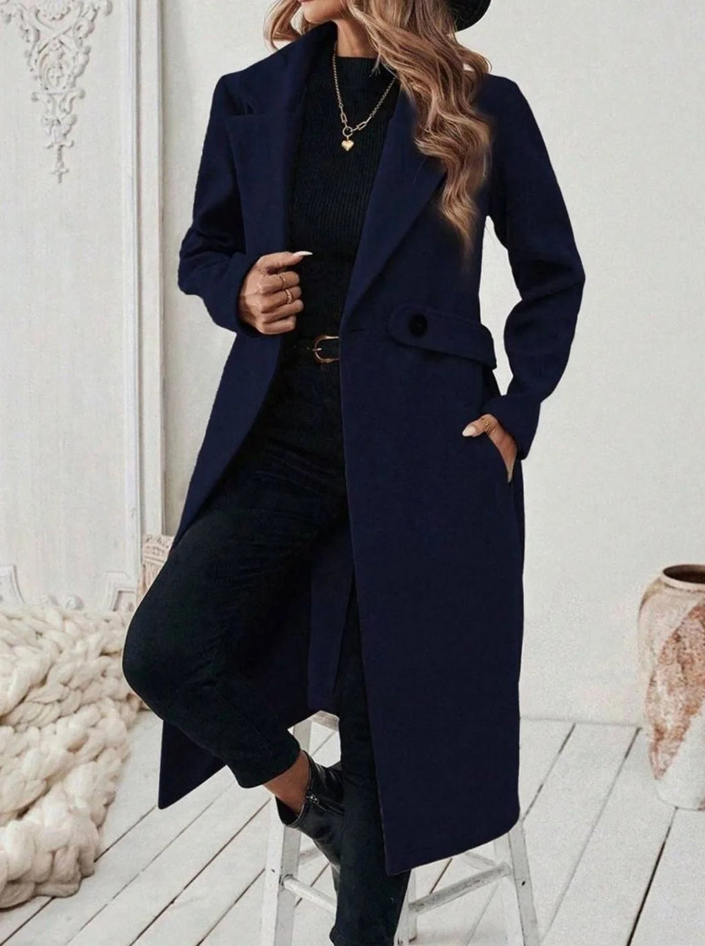 wool coat women long – Gray