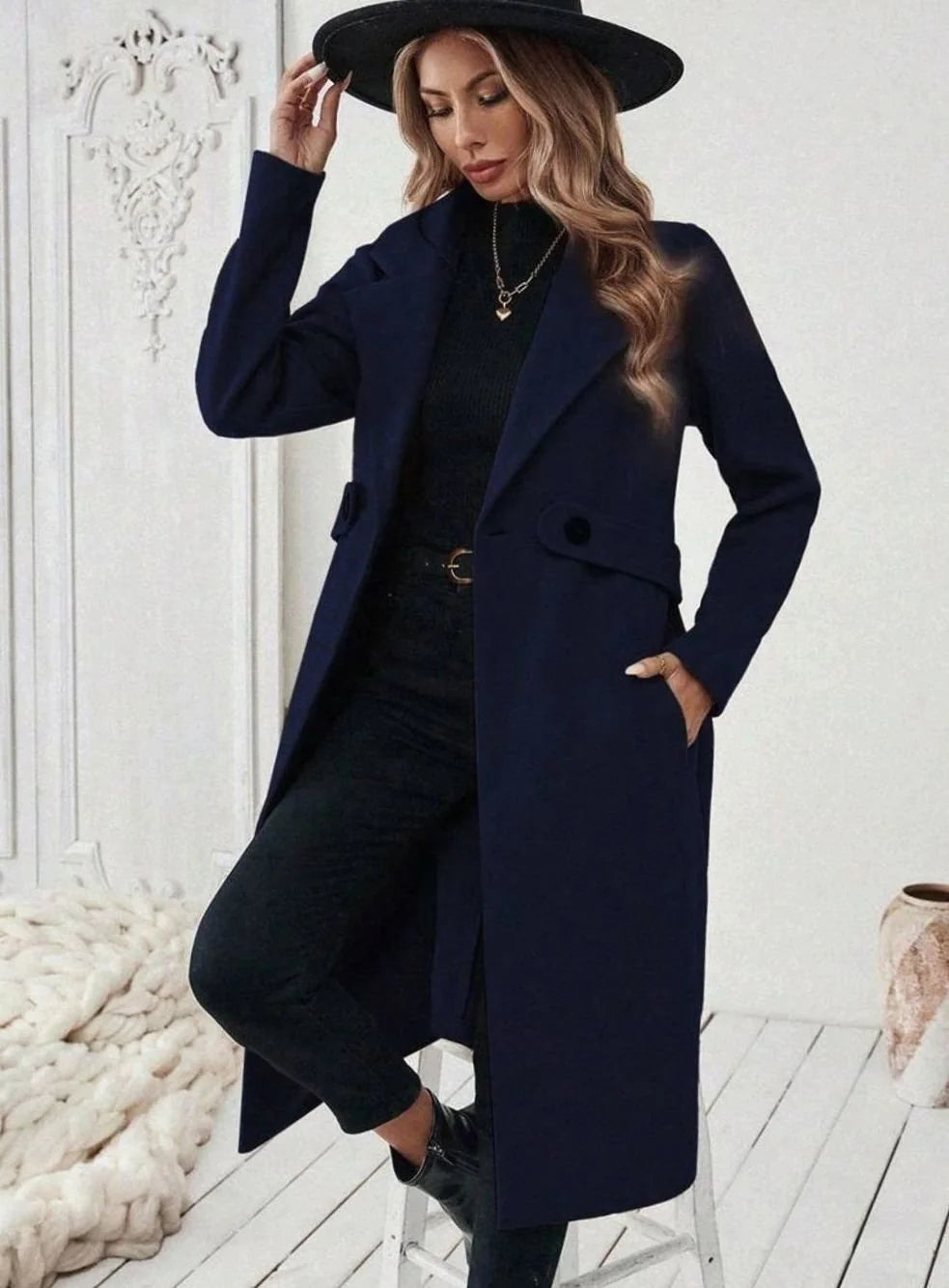 wool coat women long – Gray