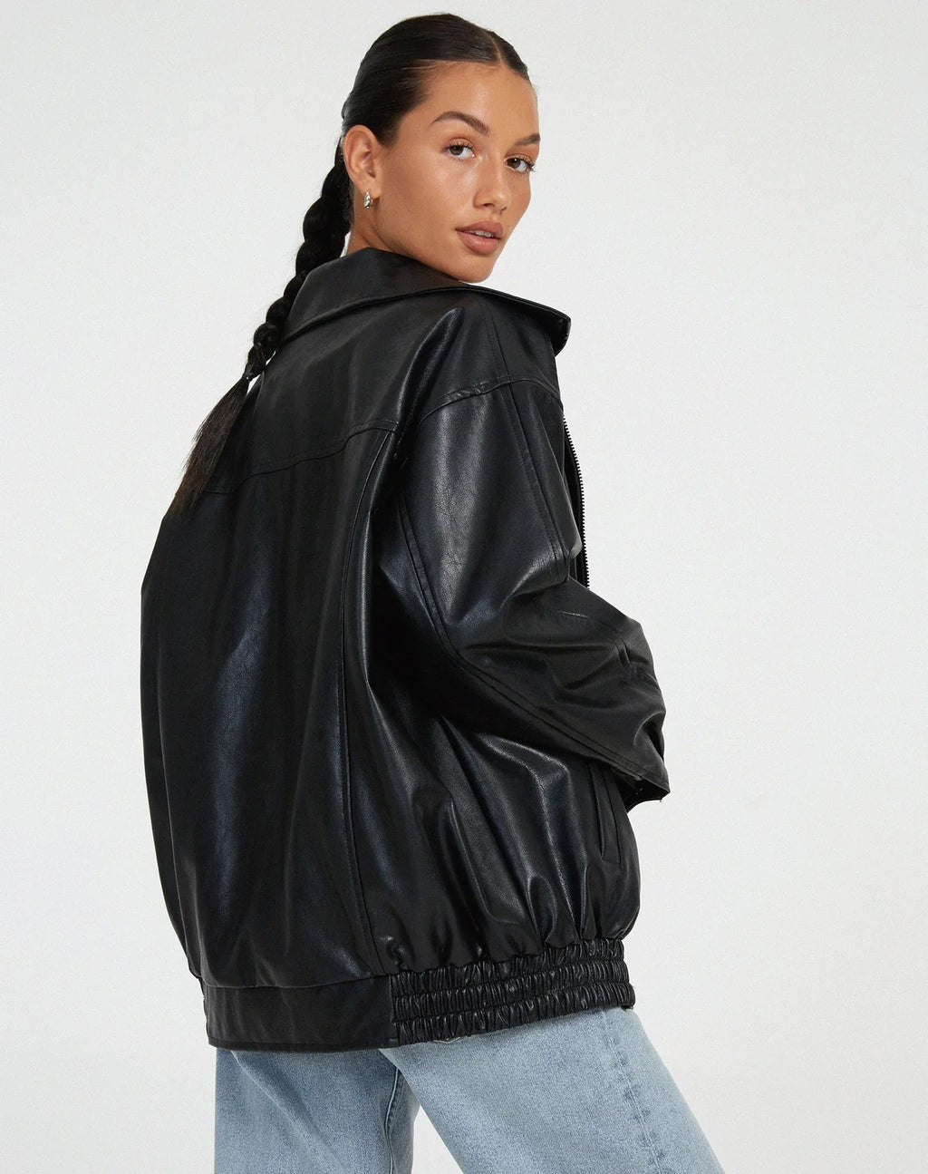 Bomber Jacket with Point Collar — source product view