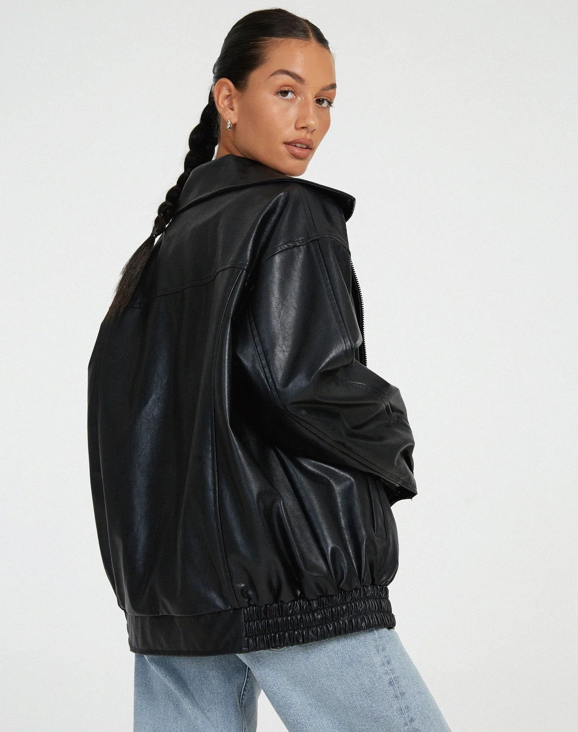 Bomber Jacket with Point Collar — source product view