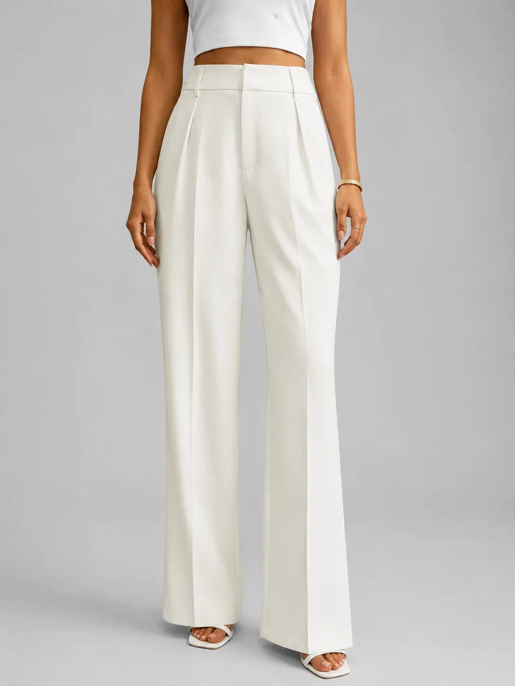 Wide Leg Pants - High Waisted Tailored Trousers - Product view 5