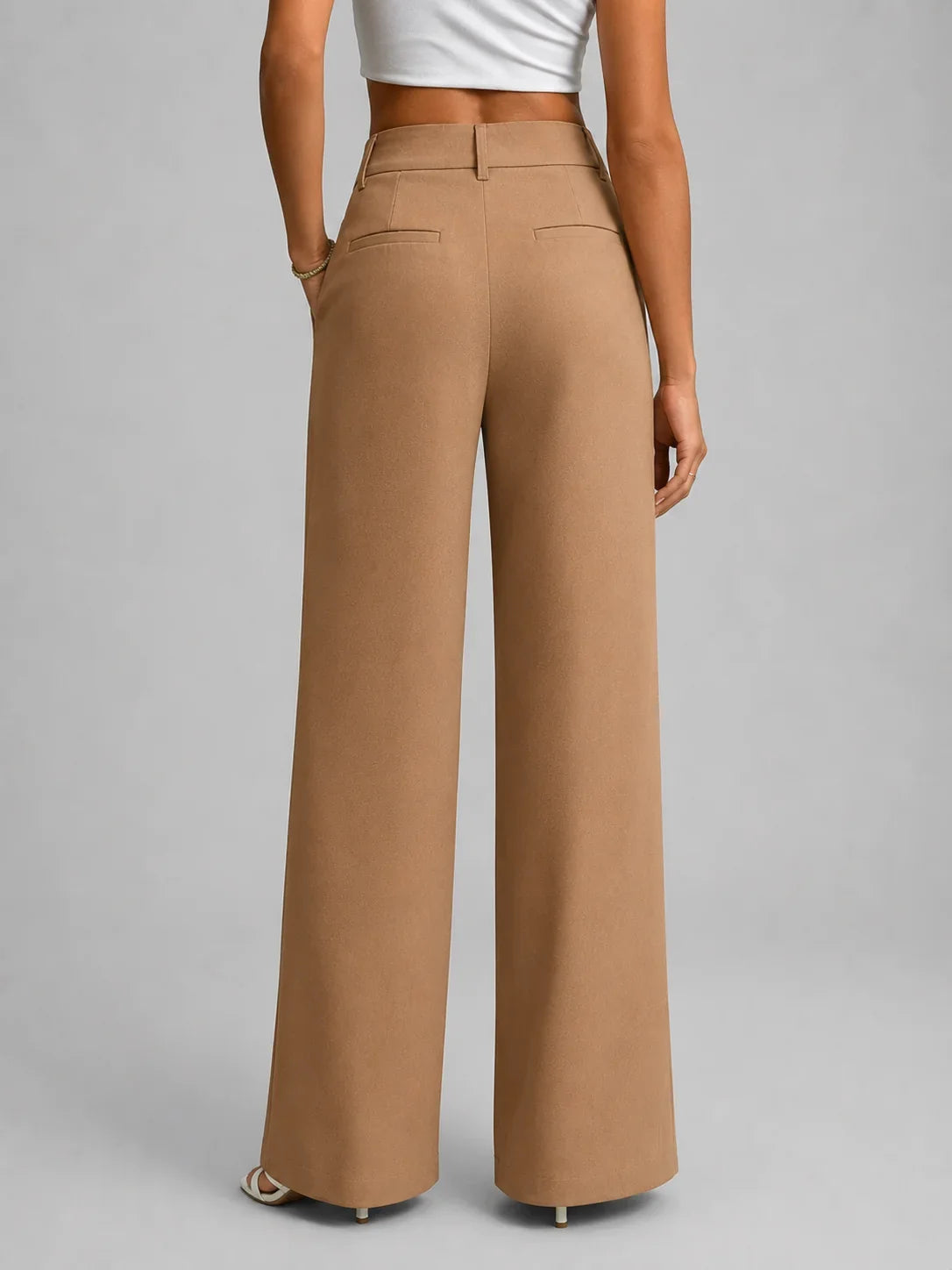 Wide Leg Pants - High Waisted Tailored Trousers - Product view 7