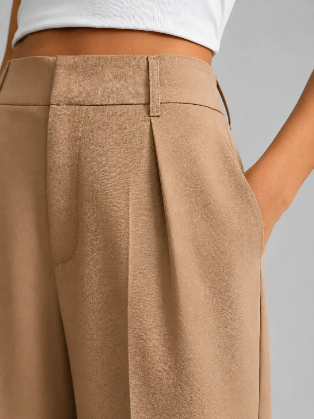 Wide Leg Pants - High Waisted Tailored Trousers - Product view 9