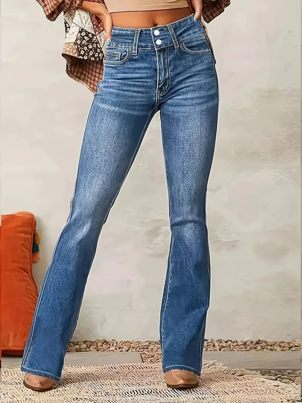 Bootcut Jeans - High Waisted Flared Denim - Product view 4
