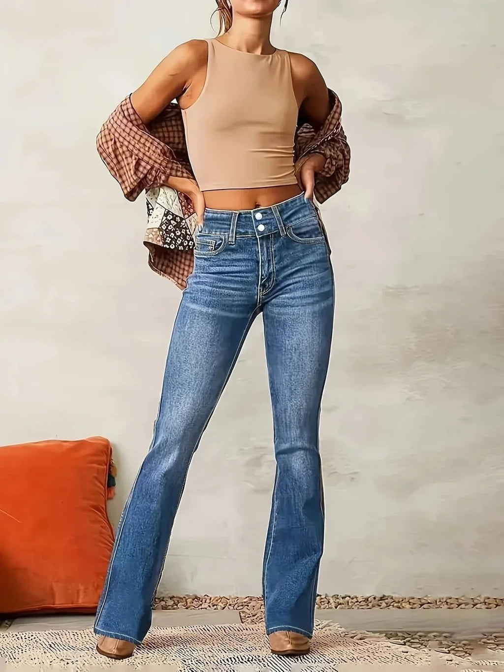 Bootcut Jeans - High Waisted Flared Denim - Product view 5