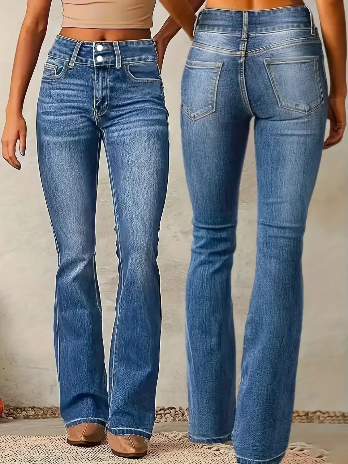 Bootcut Jeans - High Waisted Flared Denim - Product view 7