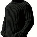 Black Sweater – Textured Ribbed Pullover