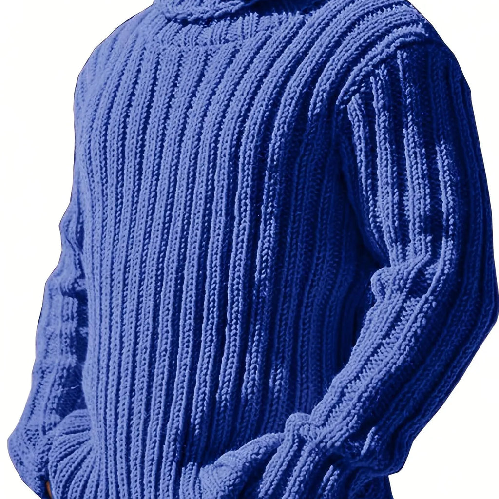 Black Sweater – Textured Ribbed Pullover