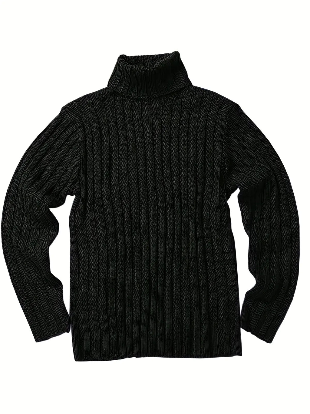 Black Sweater – Textured Ribbed Pullover