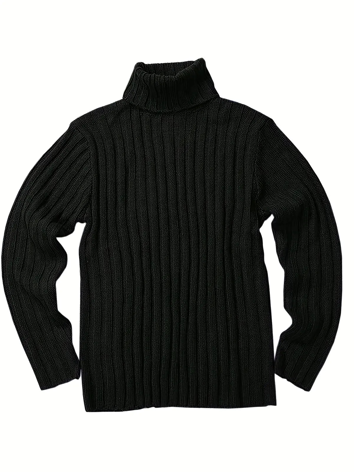 Black Sweater – Textured Ribbed Pullover