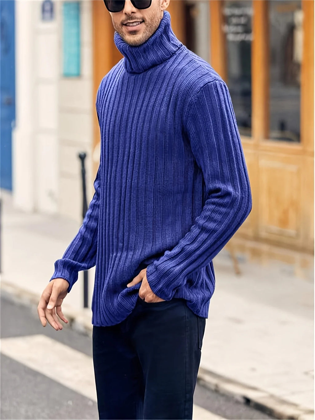 Black Sweater – Textured Ribbed Pullover