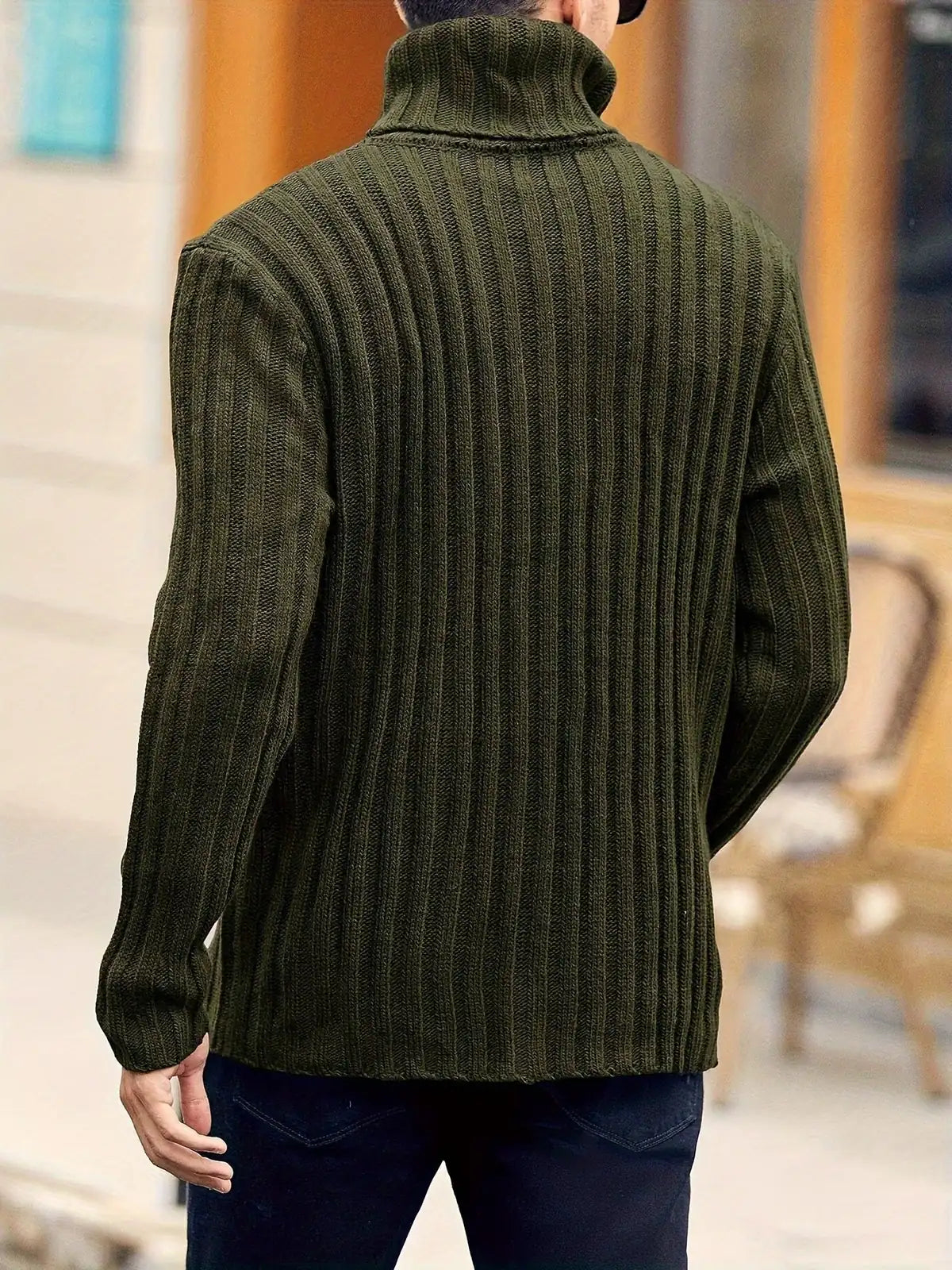 Black Sweater – Textured Ribbed Pullover