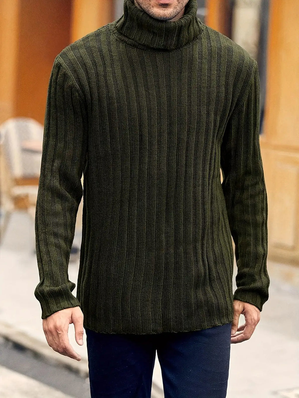 Black Sweater – Textured Ribbed Pullover