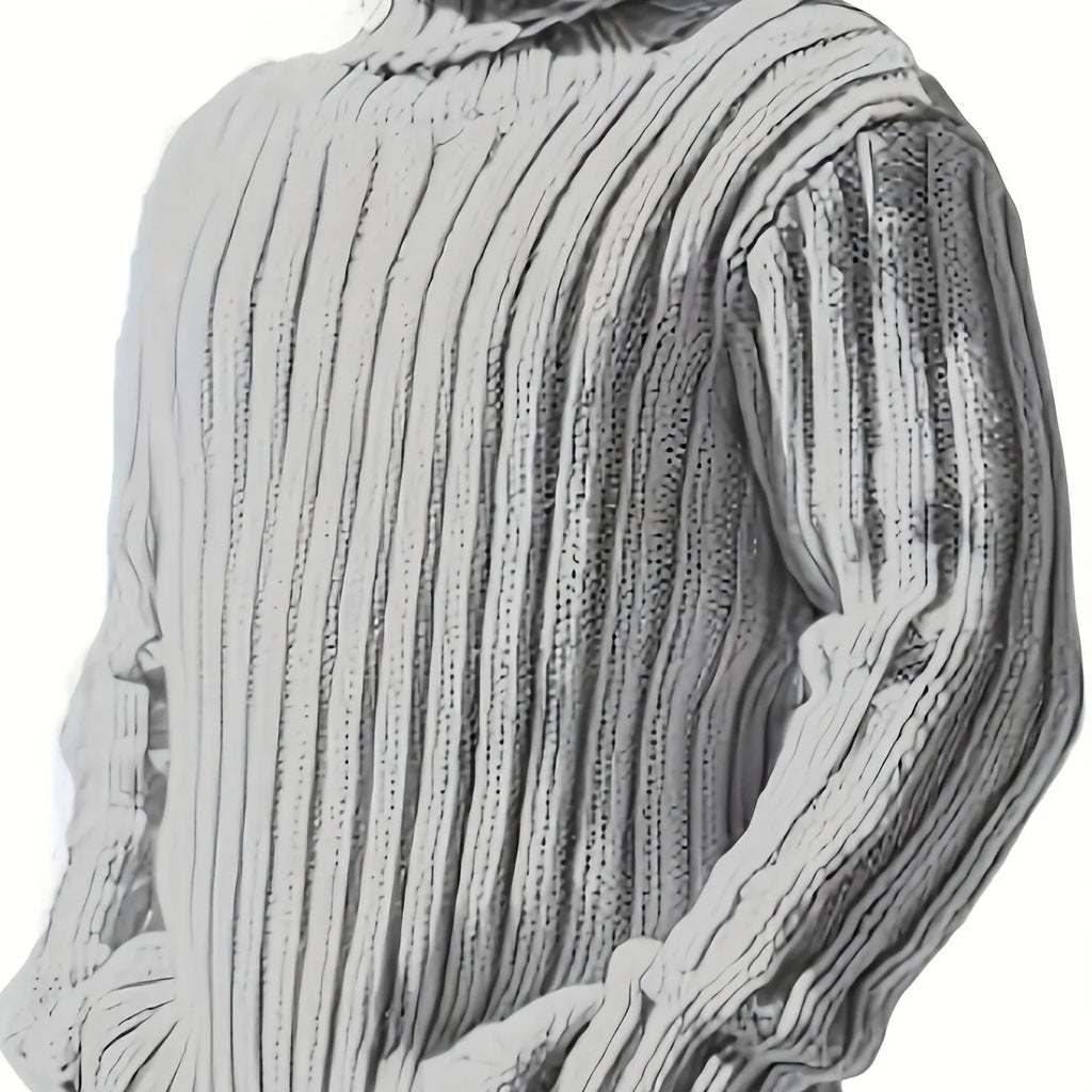 Black Sweater – Textured Ribbed Pullover