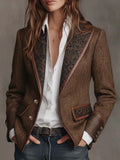Carla Button Down Blazer for Women - Lapel Collar Tailored Blazer