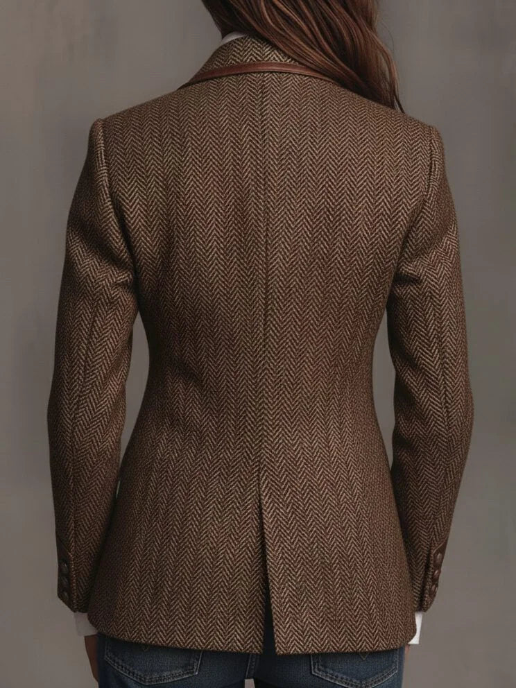 Carla Button Down Blazer for Women - Lapel Collar Tailored Blazer