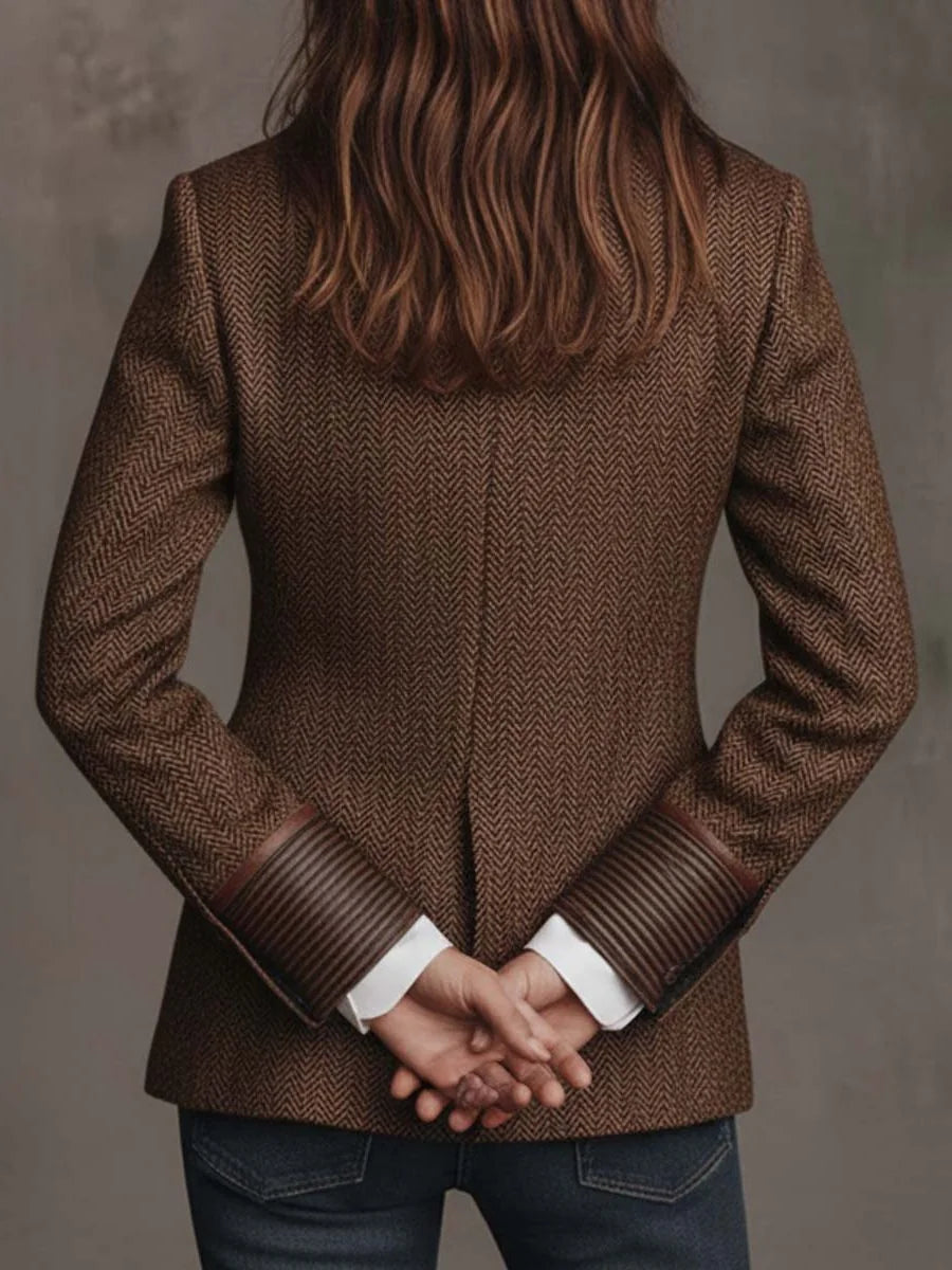Carla Button Down Blazer for Women - Lapel Collar Tailored Blazer