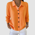 Collared Button Front Cardigan Sweater