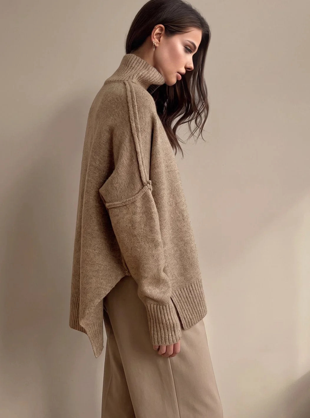 knit pants set women – Beige