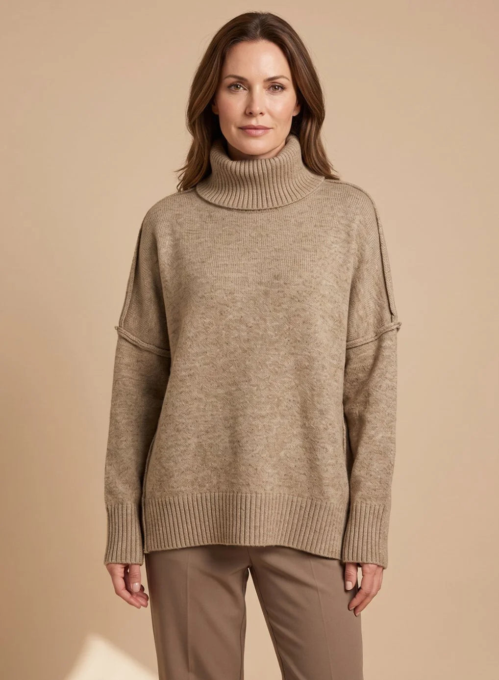 knit pants set women – Beige