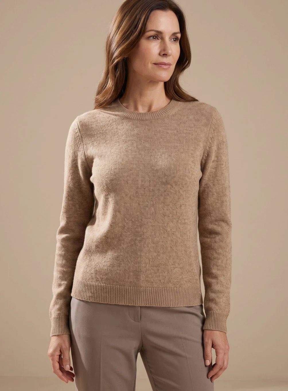 knit pants set women – Beige