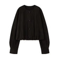 Cropped Velour Jacket Balloon Sleeve