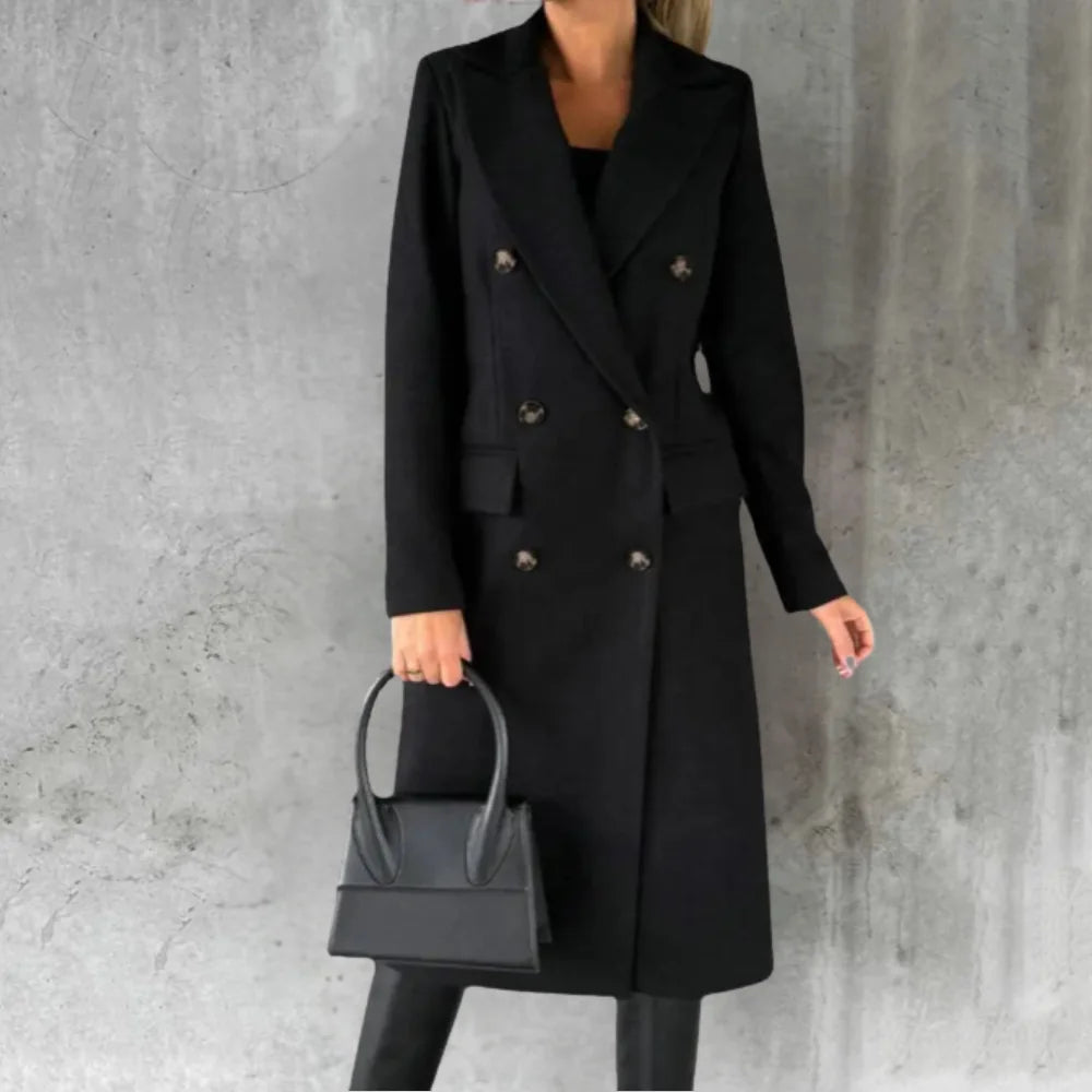 Fitted Double Breasted Winter Coat for Women