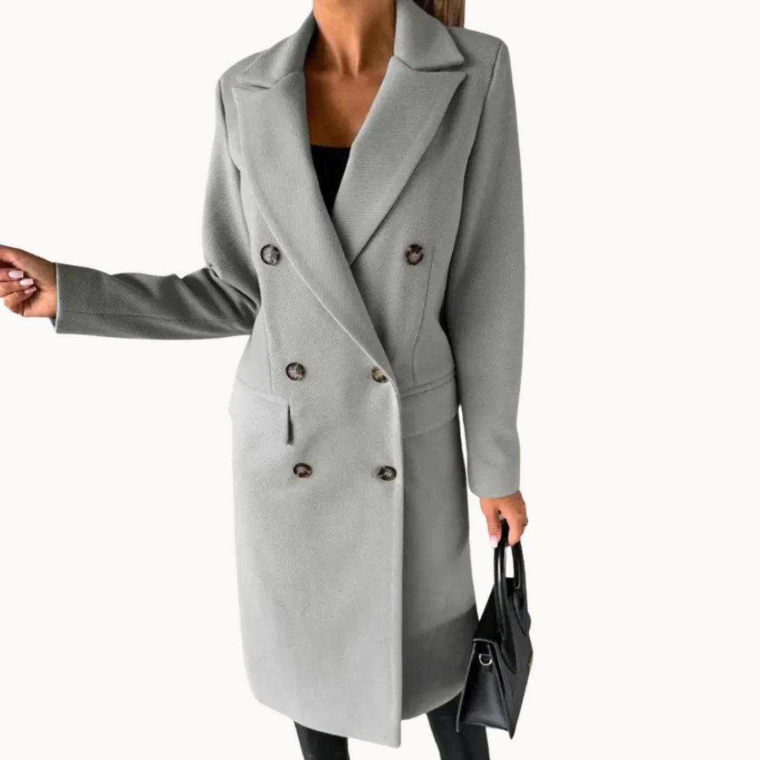 Fitted Double Breasted Winter Coat for Women
