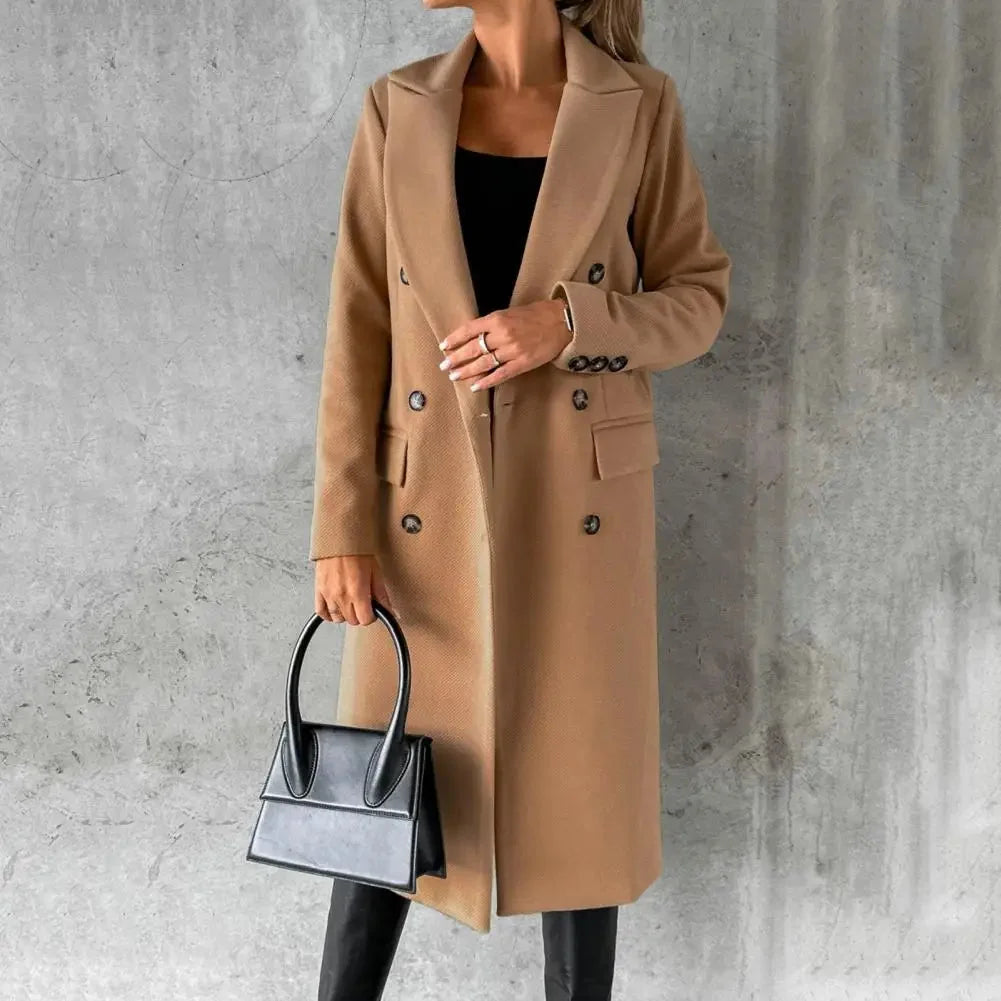 Fitted Double Breasted Winter Coat for Women