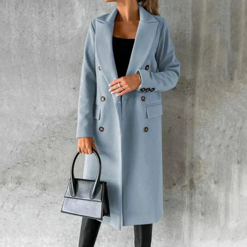 Fitted Double Breasted Winter Coat for Women