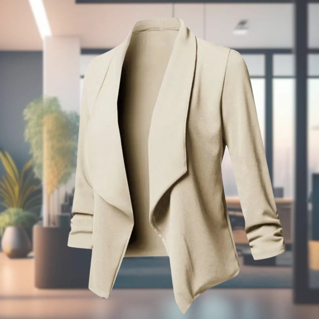 Isabella Slim Blazer for Women - Draped Shawl Collar Jacket
