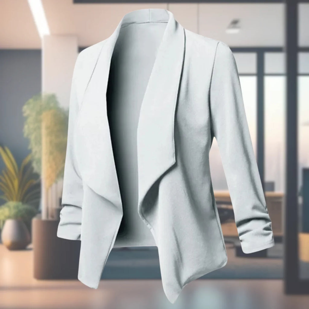 Isabella Slim Blazer for Women - Draped Shawl Collar Jacket