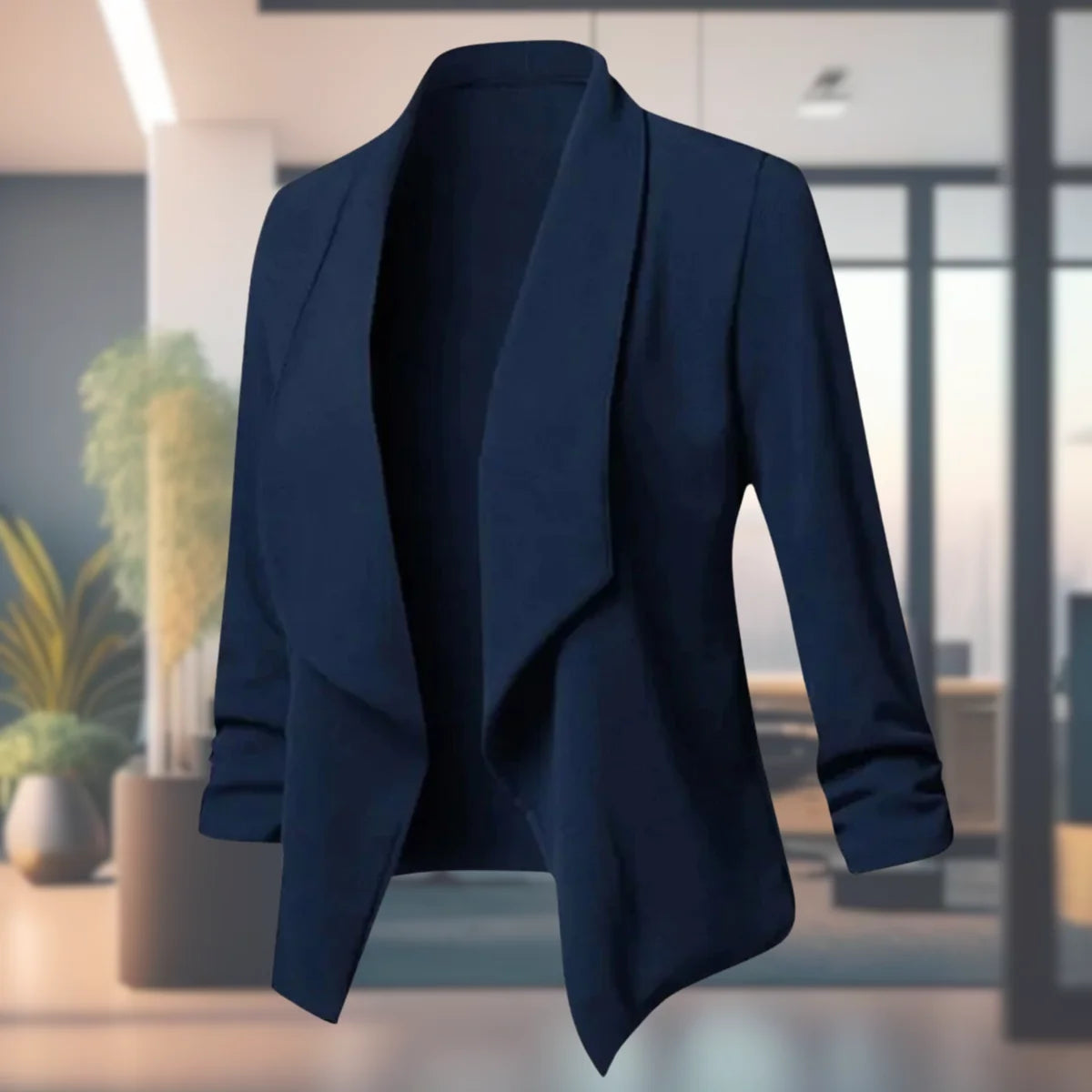Isabella Slim Blazer for Women - Draped Shawl Collar Jacket
