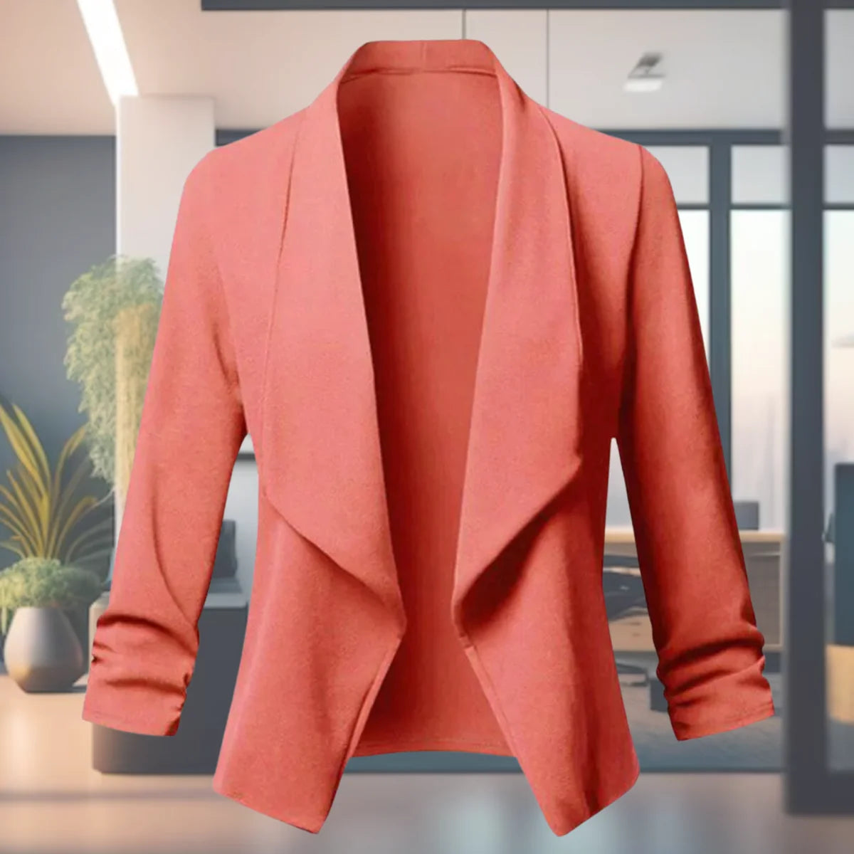Isabella Slim Blazer for Women - Draped Shawl Collar Jacket