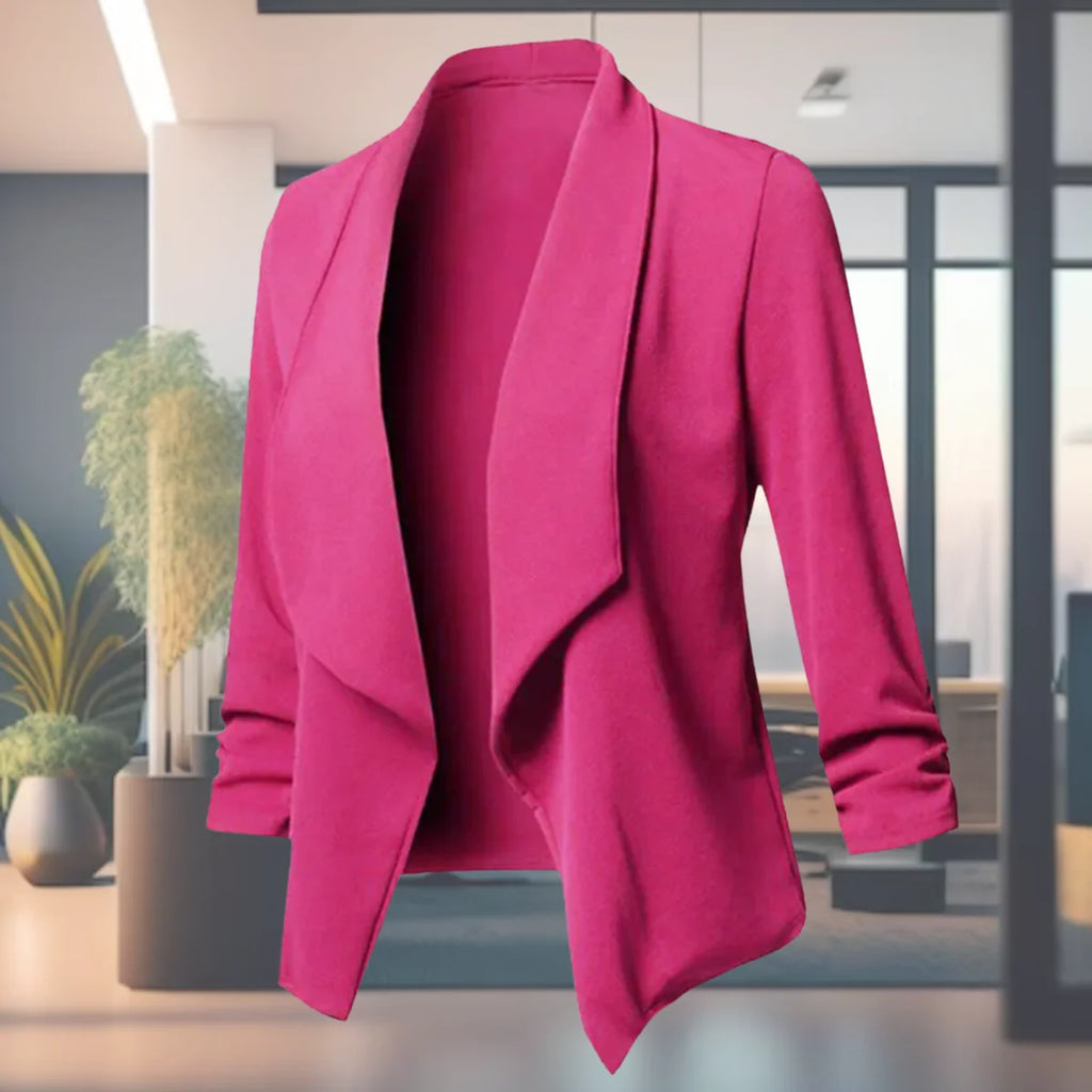 Isabella Slim Blazer for Women - Draped Shawl Collar Jacket