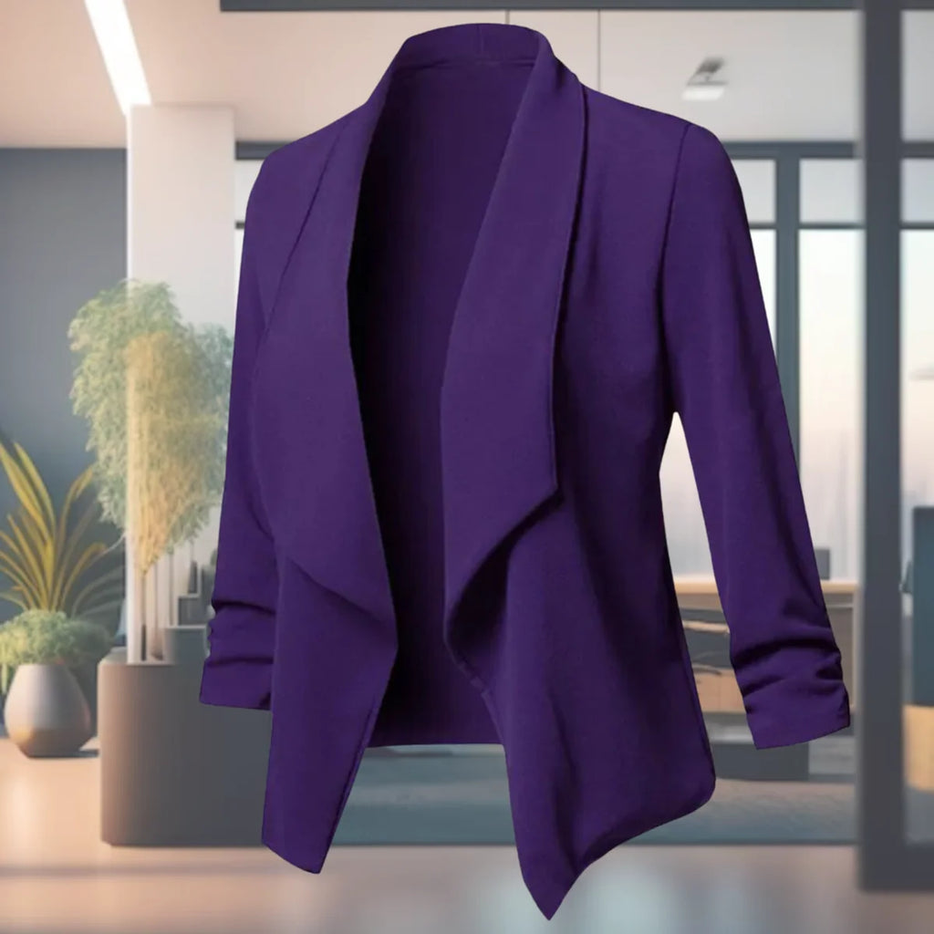 Isabella Slim Blazer for Women - Draped Shawl Collar Jacket