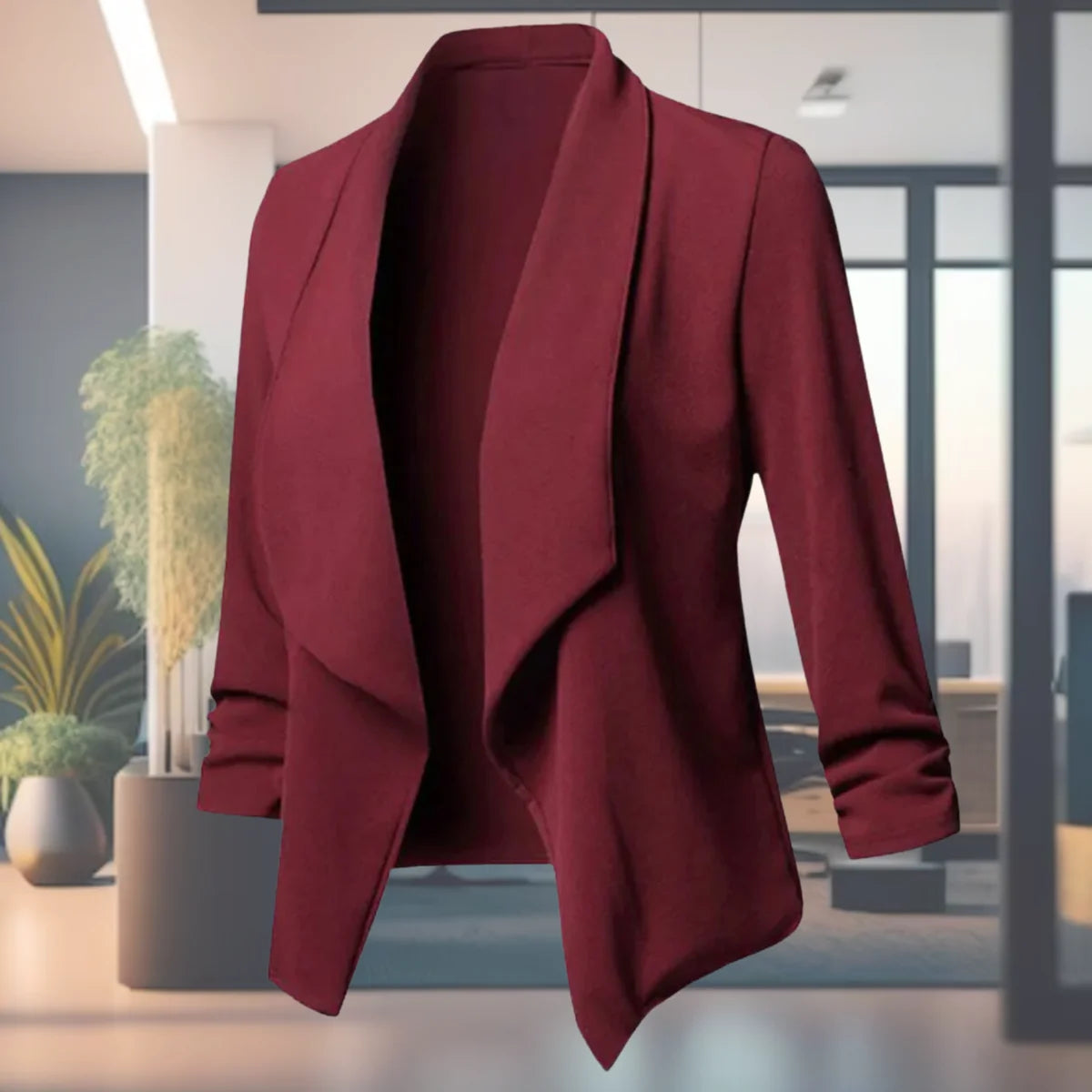 Isabella Slim Blazer for Women - Draped Shawl Collar Jacket