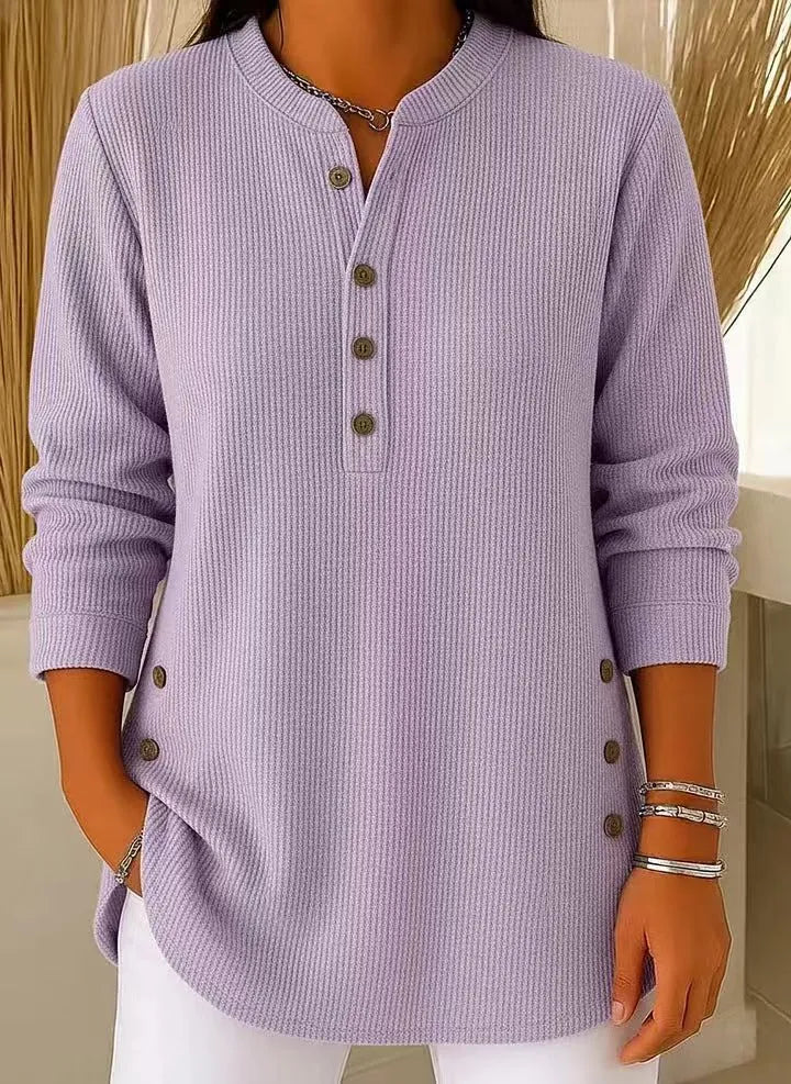 knit henley top women – Lavender