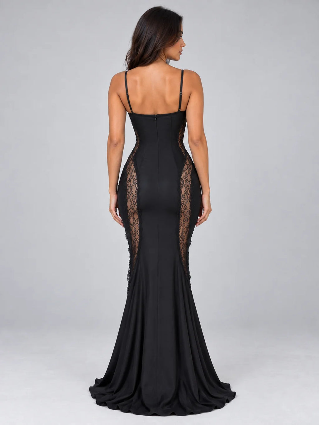Lace Maxi Dress Fitted Evening Gown