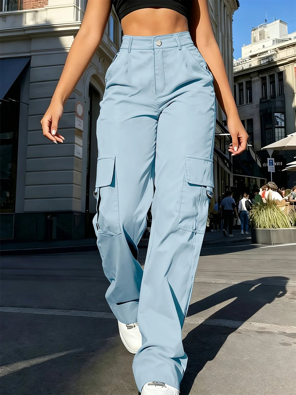 cargo pants women – Light Blue