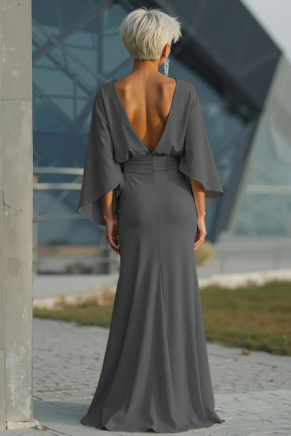 Mathilde Mother of the Bride Dress - Steel Grey