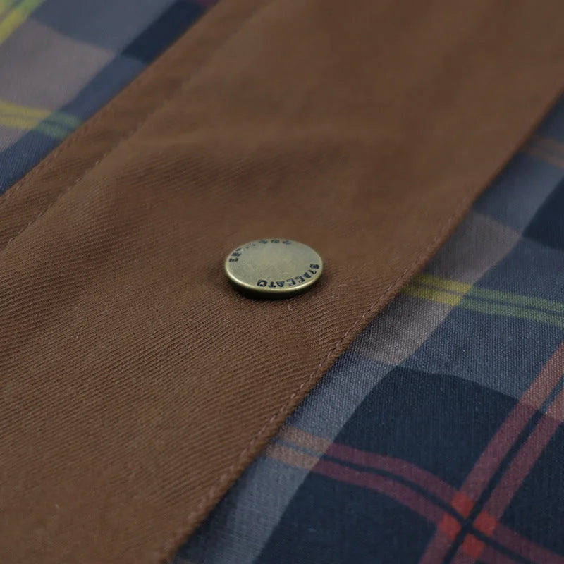 Plaid Jacket with Faux Fur Collar