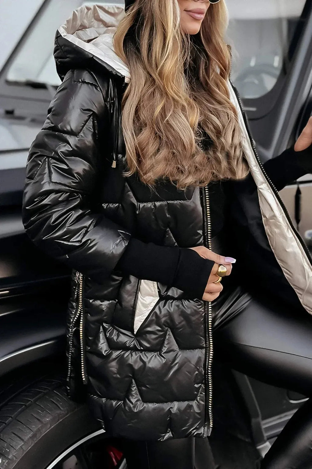 Quilted Hooded Winter Coat for Women